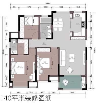 140平米装修图纸-第2张图片-铁甲装修网