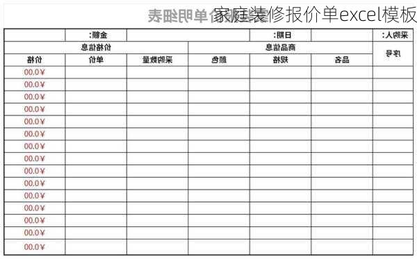 家庭装修报价单excel模板-第3张图片-铁甲装修网