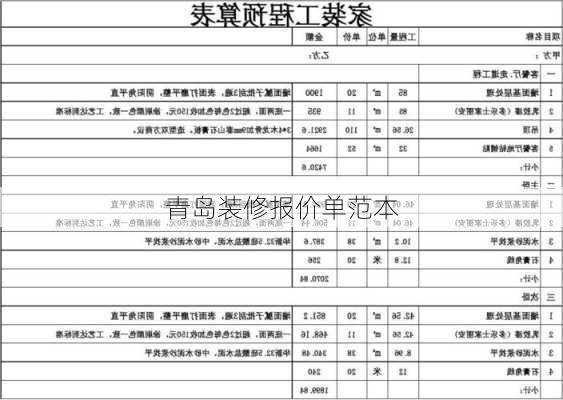 青岛装修报价单范本-第3张图片-铁甲装修网