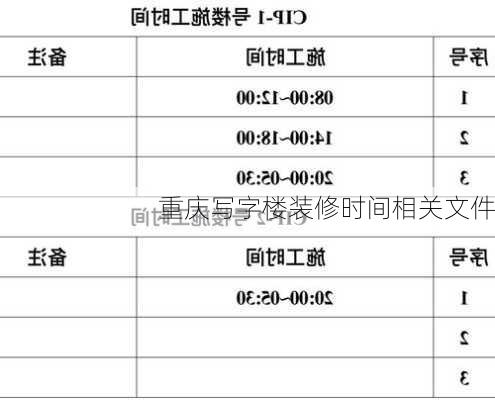 重庆写字楼装修时间相关文件-第2张图片-铁甲装修网