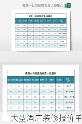 大型酒店装修报价单