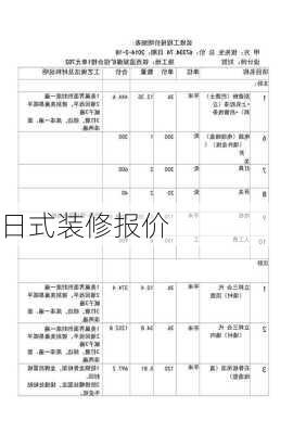 日式装修报价