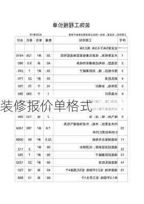 装修报价单格式-第1张图片-铁甲装修网