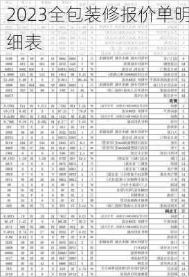 2023全包装修报价单明细表-第2张图片-铁甲装修网