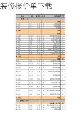 装修报价单下载