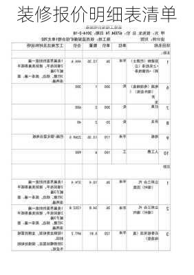 装修报价明细表清单-第1张图片-铁甲装修网