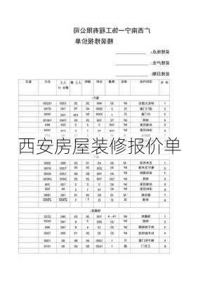 西安房屋装修报价单-第2张图片-铁甲装修网