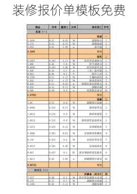 装修报价单模板免费-第1张图片-铁甲装修网