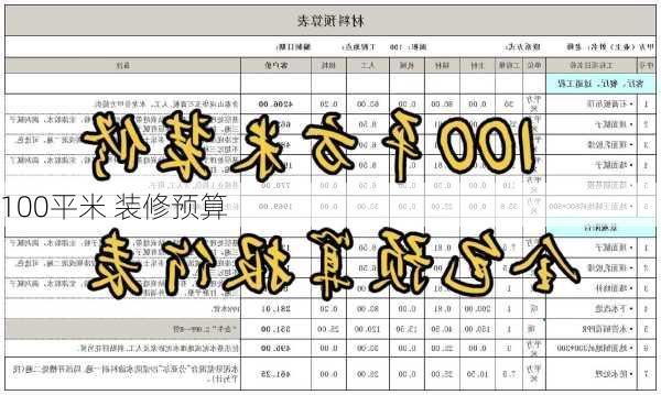 100平米 装修预算-第2张图片-铁甲装修网