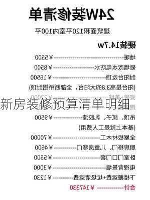 新房装修预算清单明细-第3张图片-铁甲装修网