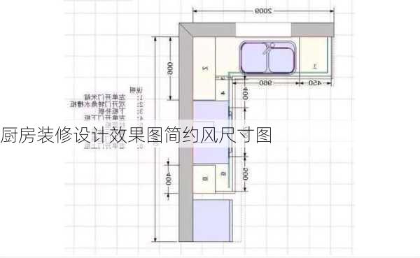 厨房装修设计效果图简约风尺寸图-第1张图片-铁甲装修网