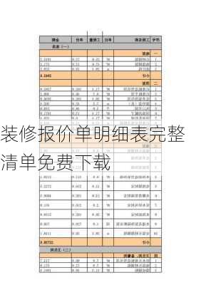 装修报价单明细表完整 清单免费下载-第2张图片-铁甲装修网