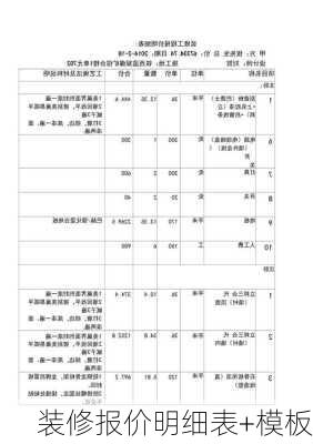 装修报价明细表+模板-第2张图片-铁甲装修网