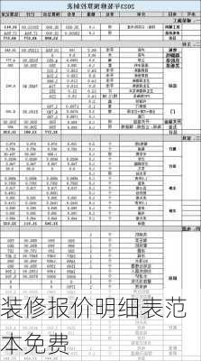 装修报价明细表范本免费-第2张图片-铁甲装修网