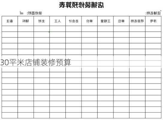 30平米店铺装修预算-第1张图片-铁甲装修网