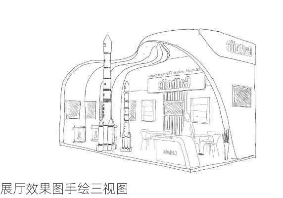 展厅效果图手绘三视图-第1张图片-铁甲装修网