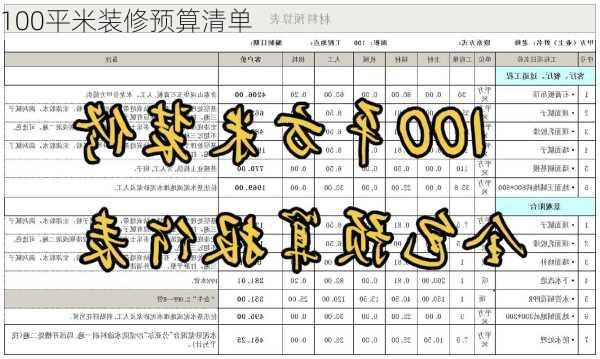 100平米装修预算清单-第2张图片-铁甲装修网