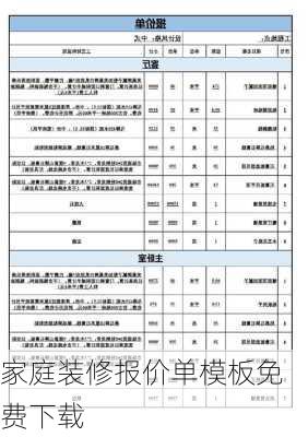 家庭装修报价单模板免费下载-第3张图片-铁甲装修网