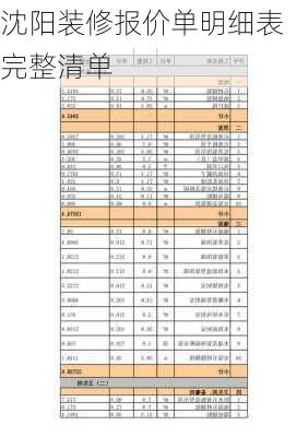 沈阳装修报价单明细表完整清单-第2张图片-铁甲装修网