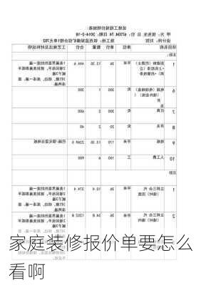 家庭装修报价单要怎么看啊